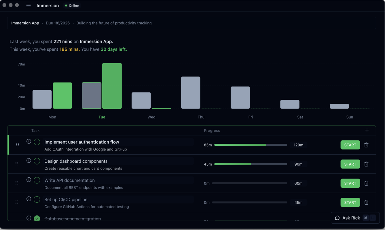 Immersion Dashboard